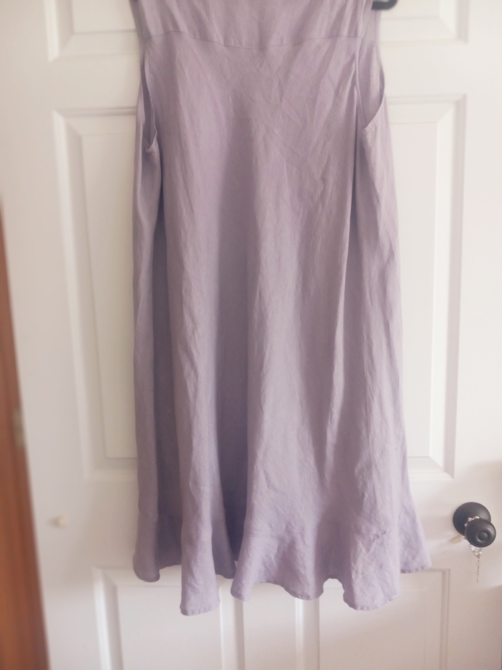 FLAX Sleeveless Linen Lavender V-Neck Dress...with Ruffles! Medium....Charming! - Picture 5 of 6